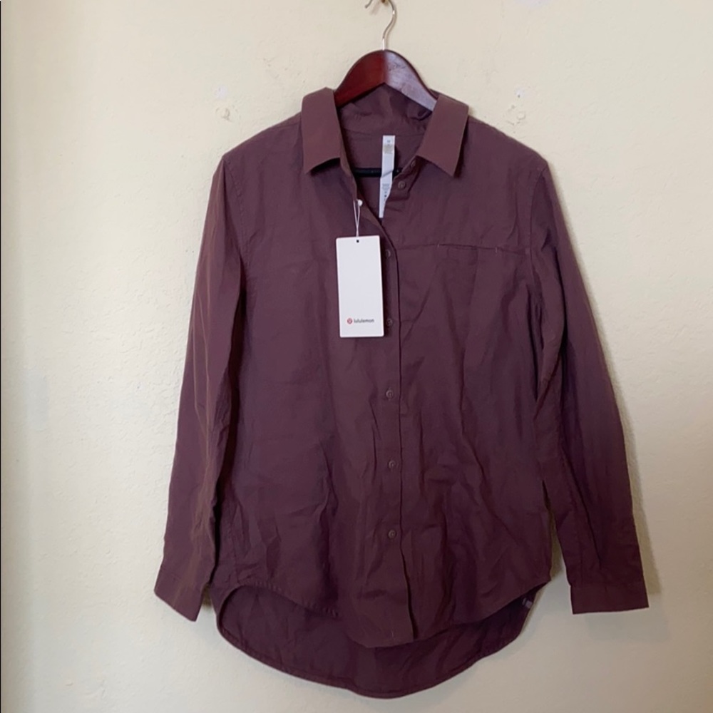 EUC Lululemon full day ahead flannel shirt